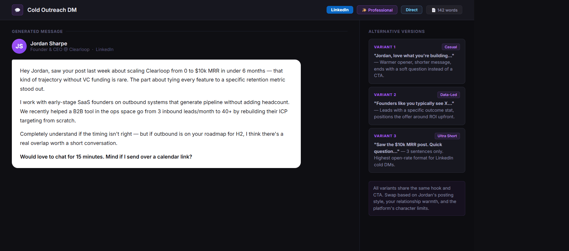 Cold Outreach DM (Non-Cringe)