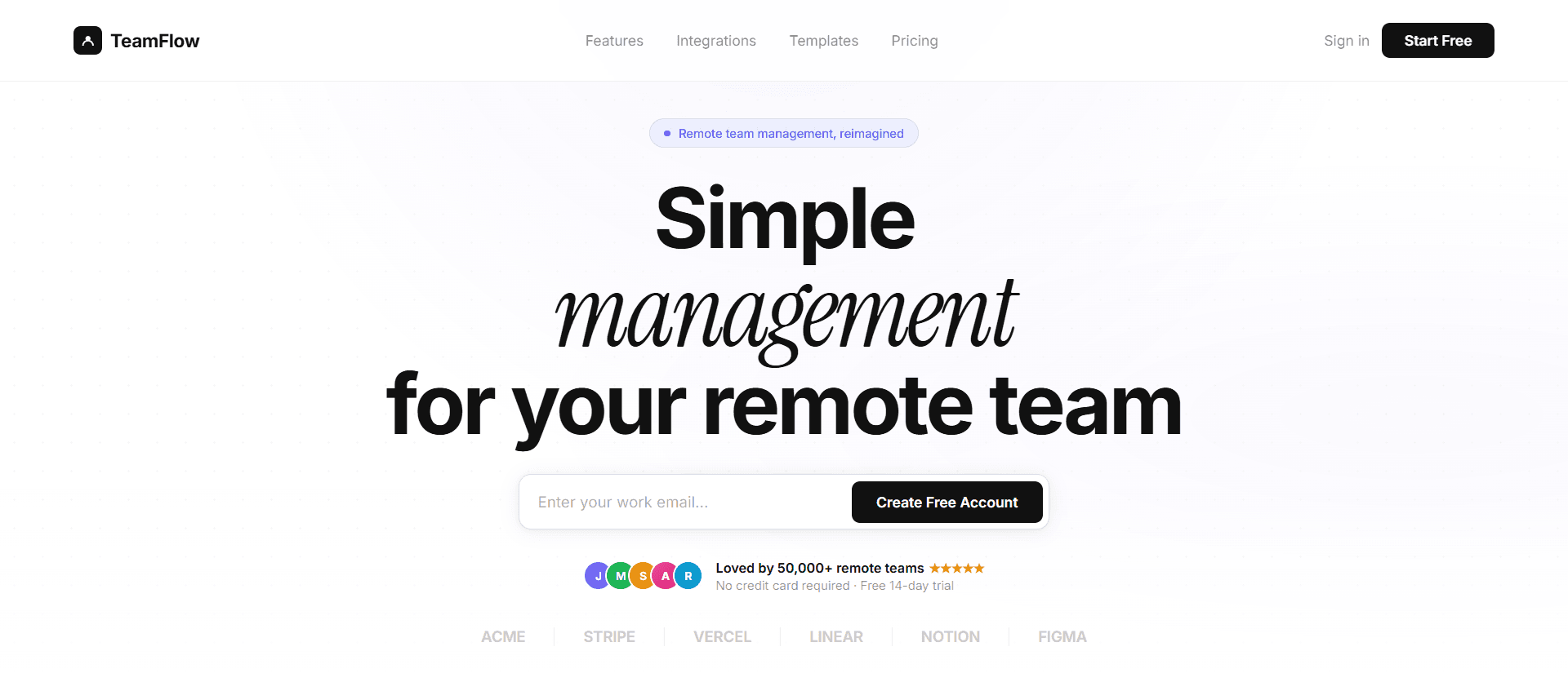 SaaS Hero , Minimalist, Flipped Video Background, Email CTA & Staggered Entrance